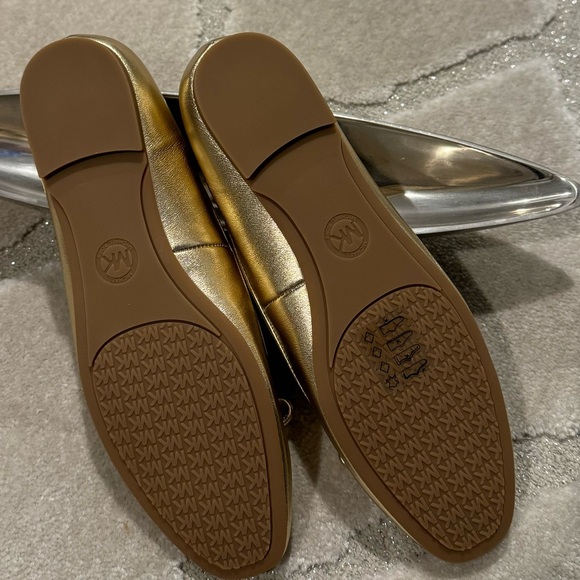 Pale gold  Michael Kors Leather Ballet Flat - Picture 4 of 5